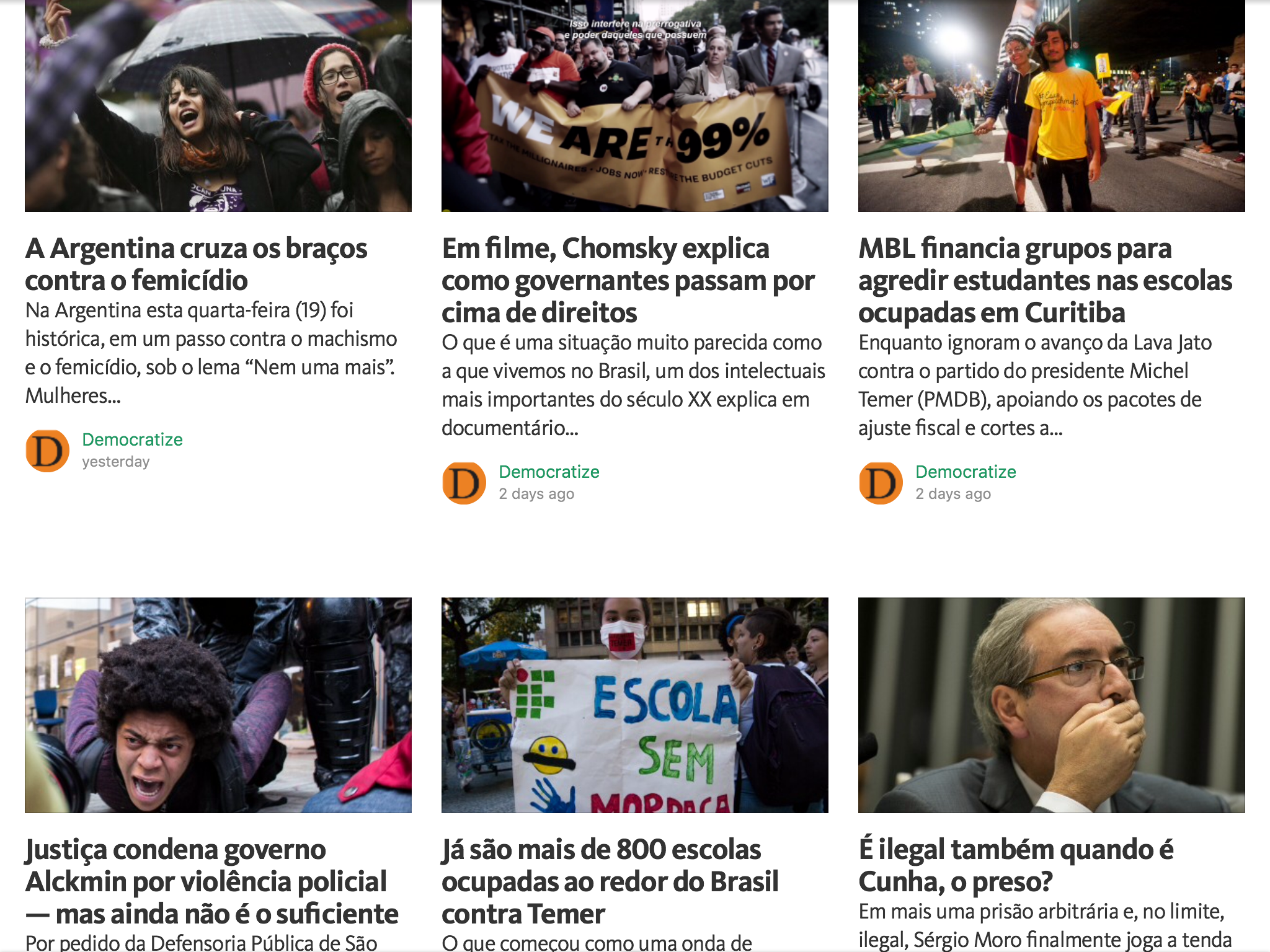 Alguns exemplos de "notícias isentas" da nova agência.